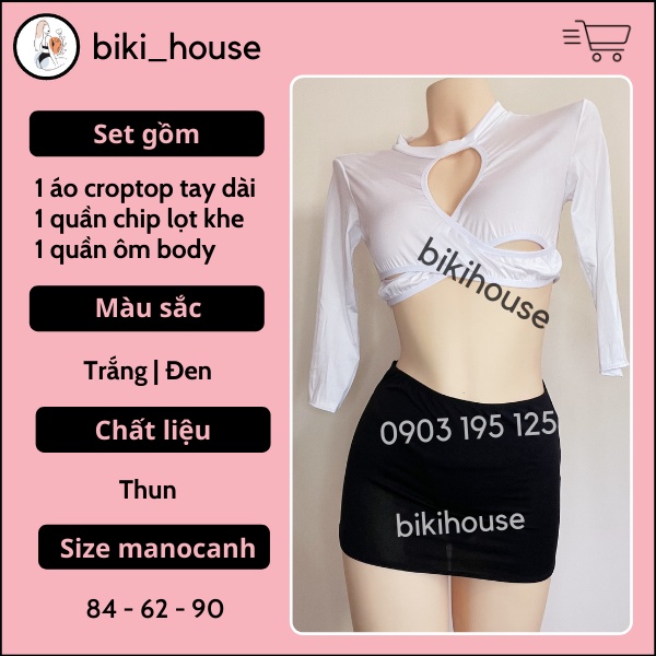 Cosplay thư ký xẻ ngực ôm body khiêu gợi đồ ngủ hóa trang nàng công sở dài tay sexy BIKI HOUSE N714 - TPHCM | BigBuy360 - bigbuy360.vn