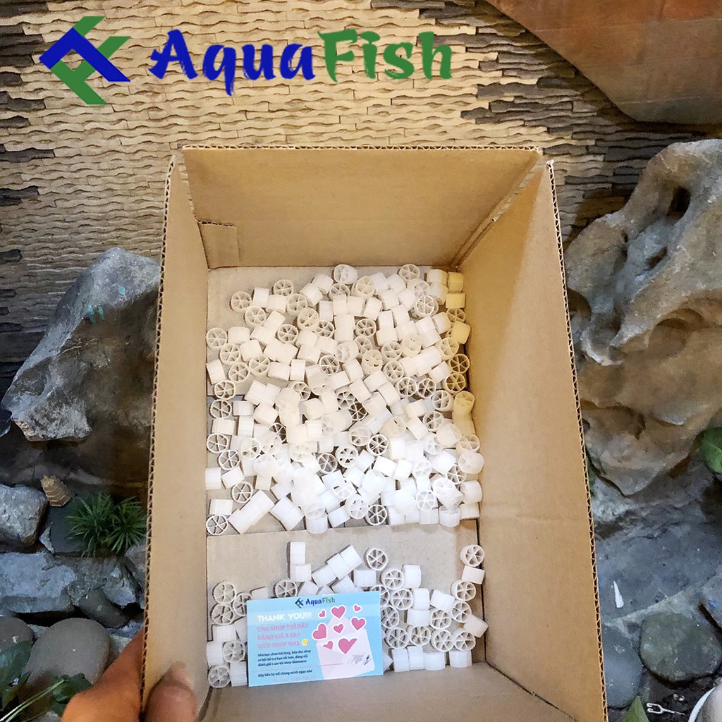 Vật Liệu Lọc Cho Bể Cá Hạt Lọc Kaldnes 1kg (giá thể cho vi sinh cư trú giúp lọc và làm trong nước)