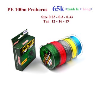 Dây PE lõi 4 chính hãng PROBEROS 100m <vàng + hồng> chỉ 65k