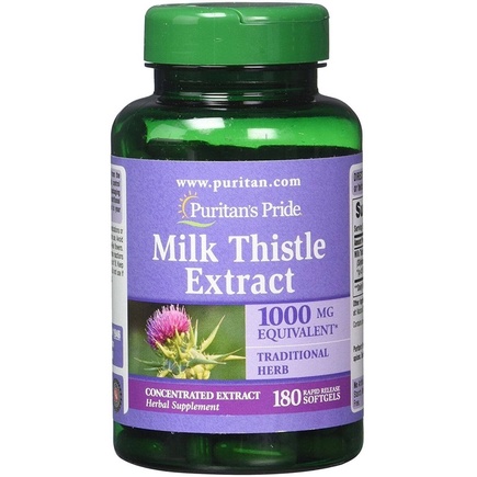Date/12/2025 Viên uống bổ gan, thải độc Puritan's Pride Milk Thistle Extract 180Viên