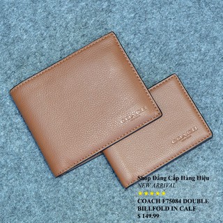 Ví Coach F4991 Double Billfold Leather Brown