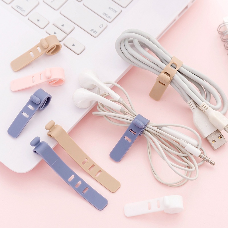 Bộ tổ chức cáp USB silicon Đa năng Bộ tổ chức cuộn dây cáp Bộ sạc Bộ sạc đa năng