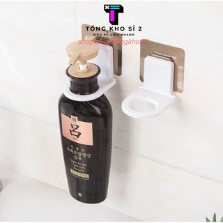 PVN18140 Giá móc treo chai nước rửa tay , dầu gội đầu sữa tắm dán tường Living C TC siêu dính chịu lực 3kg T2