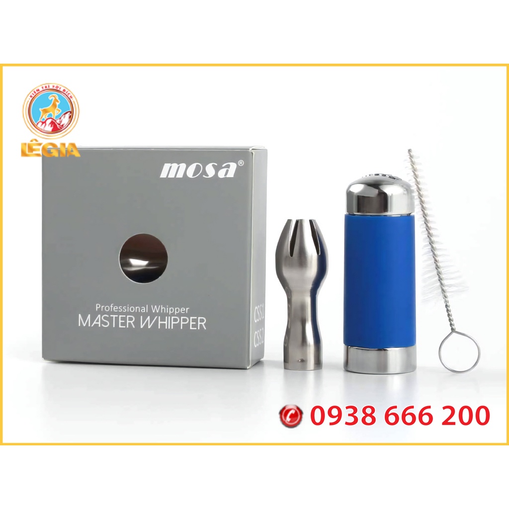 Bình Làm Kem Mosa Inox 1L ( Nắp xanh )