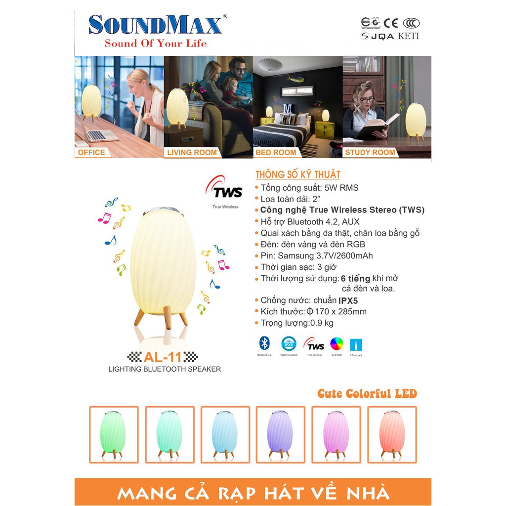 Loa đèn di động SoundMax AL-11 (Hàng Chính Hãng)