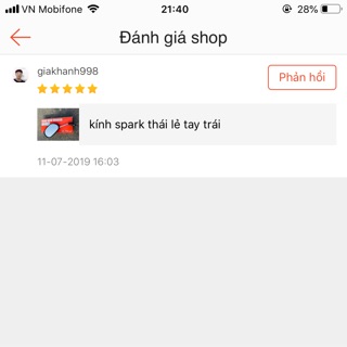 kính spark thái lẻ tay trái
