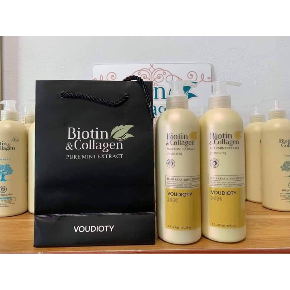 [ BIOTIN CHÍNH HÃNG ] TẶNG TINH DẦU - DẦU GỘI XẢ PHỤC HỒI BIOTIN VÀNG - BIOTIN COLLAGEN REPAIRING 1000ML