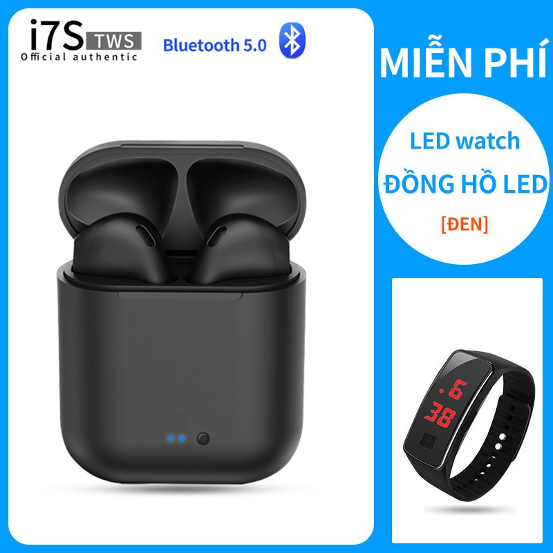 [ Đồng hồ LED miễn phí] Tai nghe Bluetooth không dây i7s-Tws loại 2 tai nghe kèm hộp sạc âm thanh cực hay