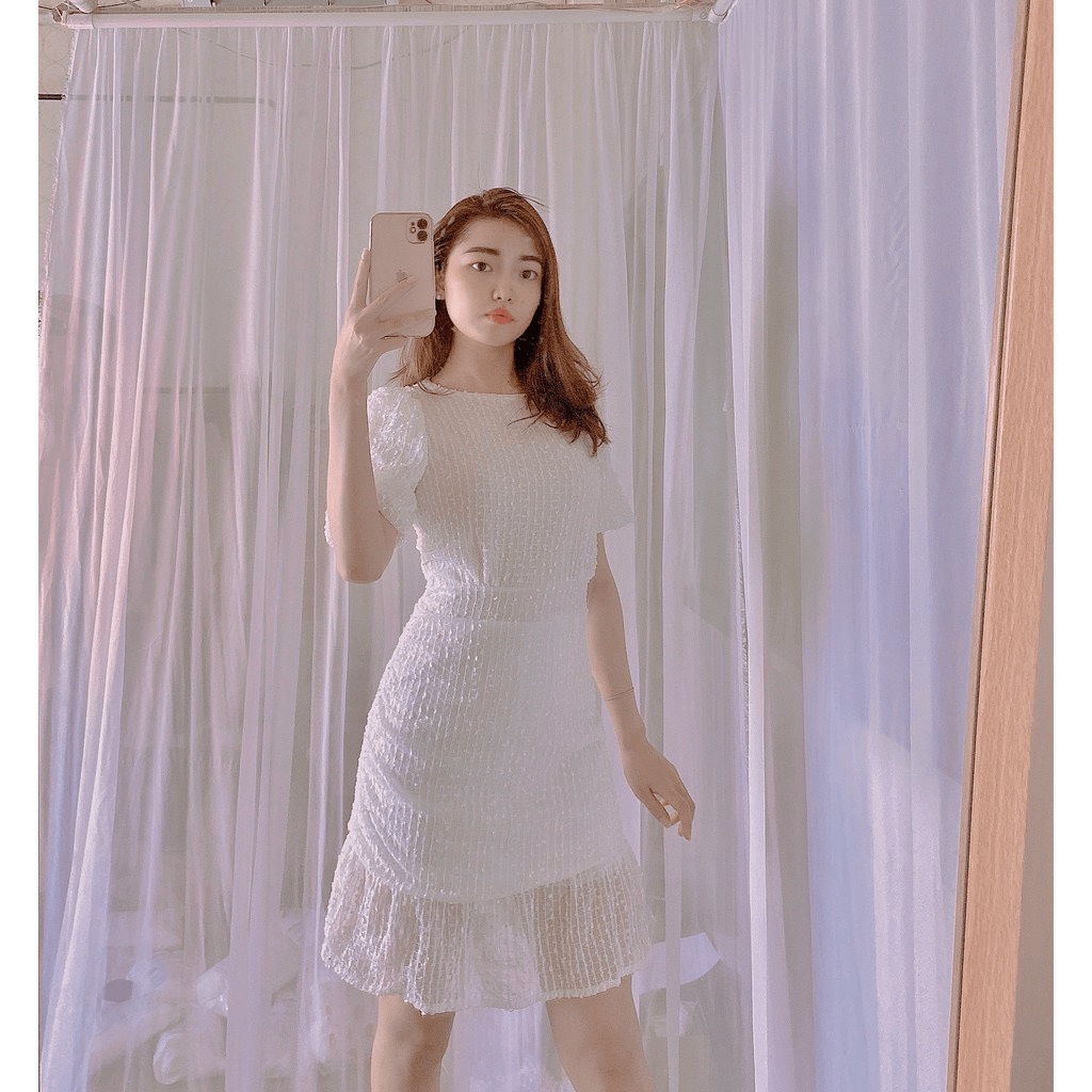 Đầm dự tiệc kim sa chất vải dày dặn có quần H.H.P