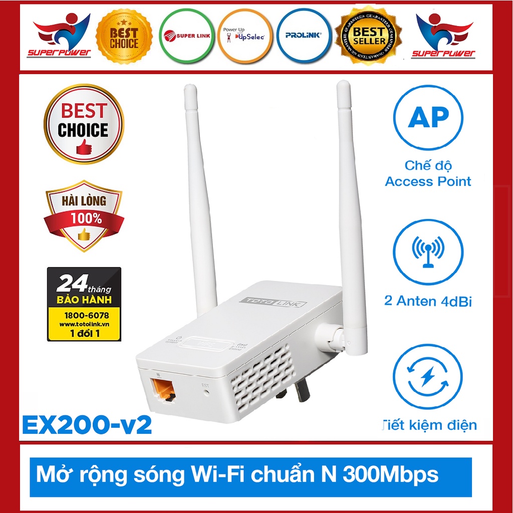 Repeater kích sóng wifi chuẩn N 300Mbps TOTOLINK EX200_V2