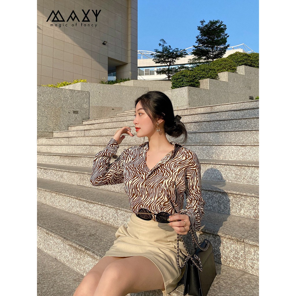 Áo sơ mi hoạ tiết amber basic shirt Maxy Workshop