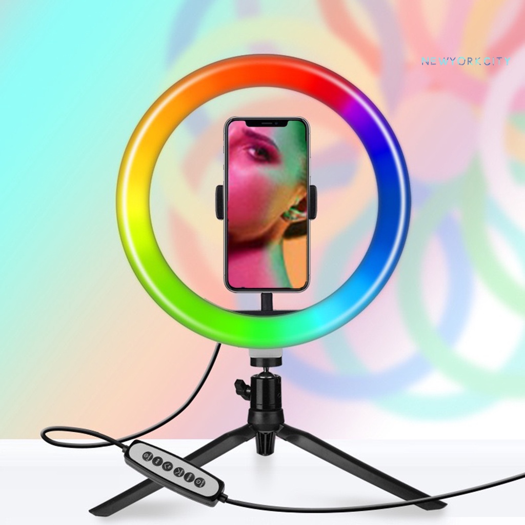 1 Set Vòng Đèn LED 26cm Cổng USB RGB Có Thể Thay Đổi Màu Sắc Theo Nhiệt Độ Dùng Chụp Ảnh