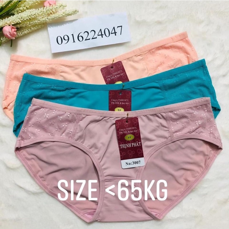 Set 5 Quần lót nữ Thịnh Phát size trung, quần chíp nữ thun lạnh phối ren cao cấp