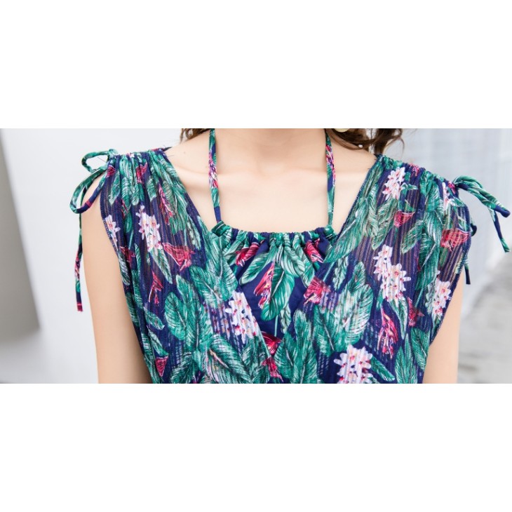 CÓ SẴN bộ đồ bơi nữ liền mảnh hoa xanh chất đẹp | BigBuy360 - bigbuy360.vn