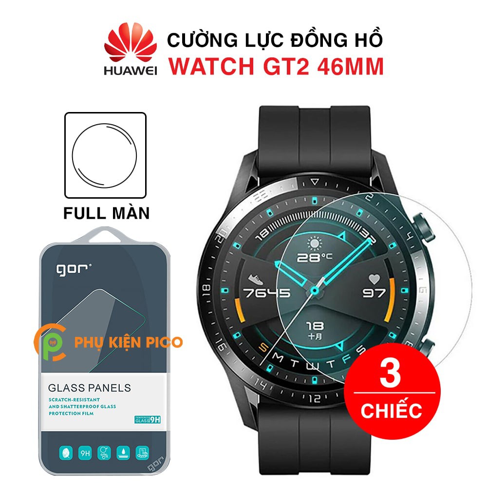 Cường lực Huawei Watch GT 2 46mm chính hãng Gor trong suốt - Dán màn hình đồng hồ Watch GT 2 bộ 3 cái