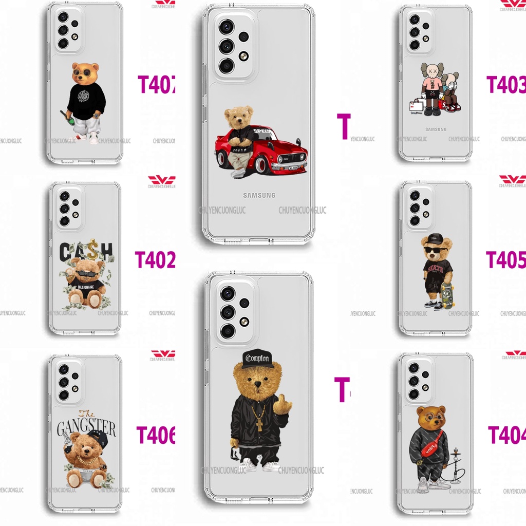 Ốp lưng samsung A13, A23, A33, A53, A31, A51 trong suốt in hình gấu cực chất T40