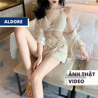 Áo ren lưới bikini đi biển hai dây cúp ngực MSGK7