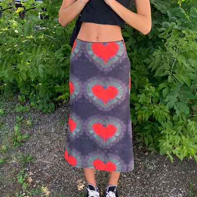 Chân Váy Nữ In Hình Trái Tim Thời Trang Xinh Xắn