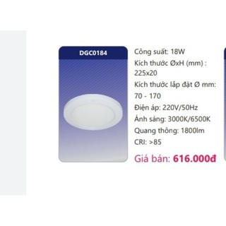 Đèn Led Panel cảm biến 12W DGC0124