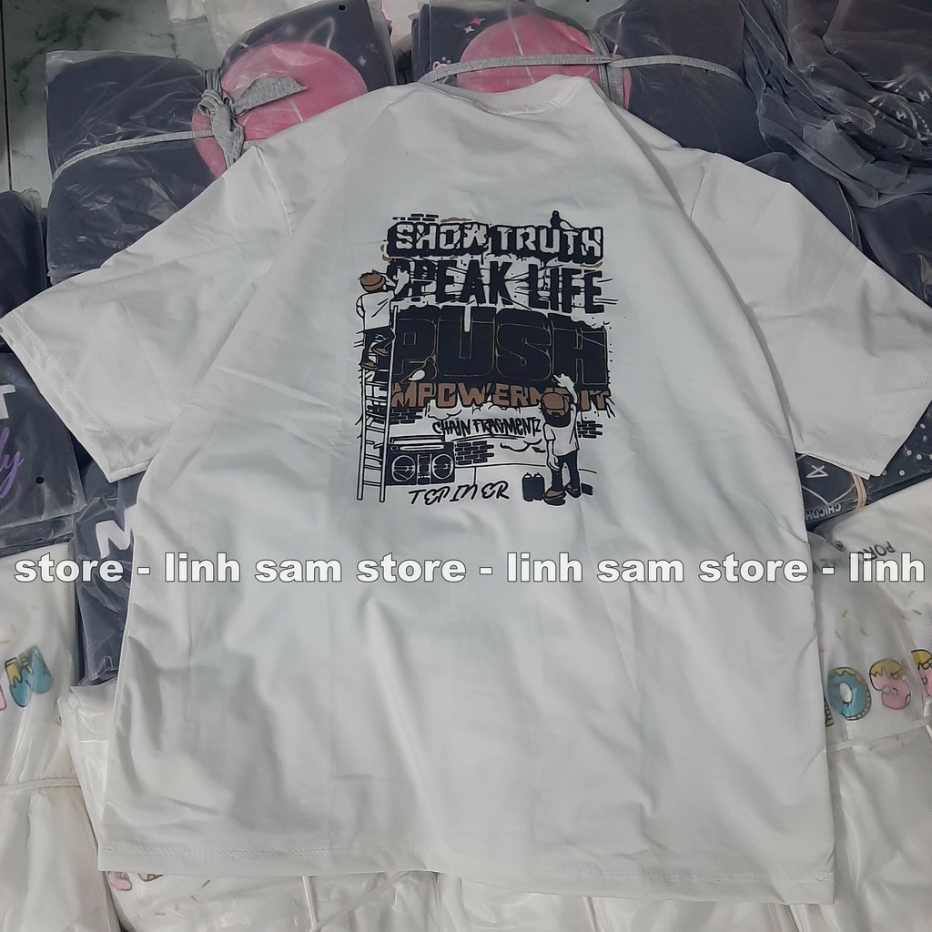 Áo thun tay lỡ nam nữ SAM CLO phông form rộng dáng Unisex, mặc lớp, nhóm, cặp in chữ SHOW TRUTH | BigBuy360 - bigbuy360.vn