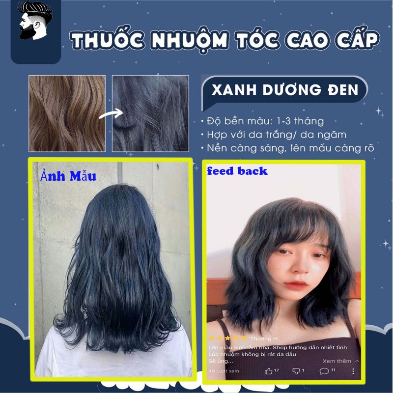 Tuýt nhuộm tóc tại nhà Xanh Dương Đen khói Kella TẶNG KÈM Oxi Và Găng Tay | BigBuy360 - bigbuy360.vn