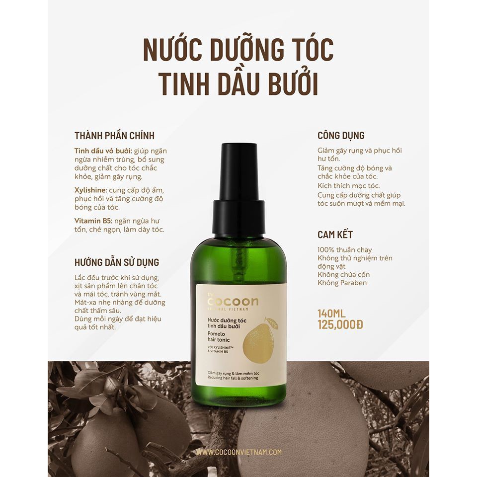 Tinh Dầu Bưởi Dưỡng Tóc Cocoon -140ml