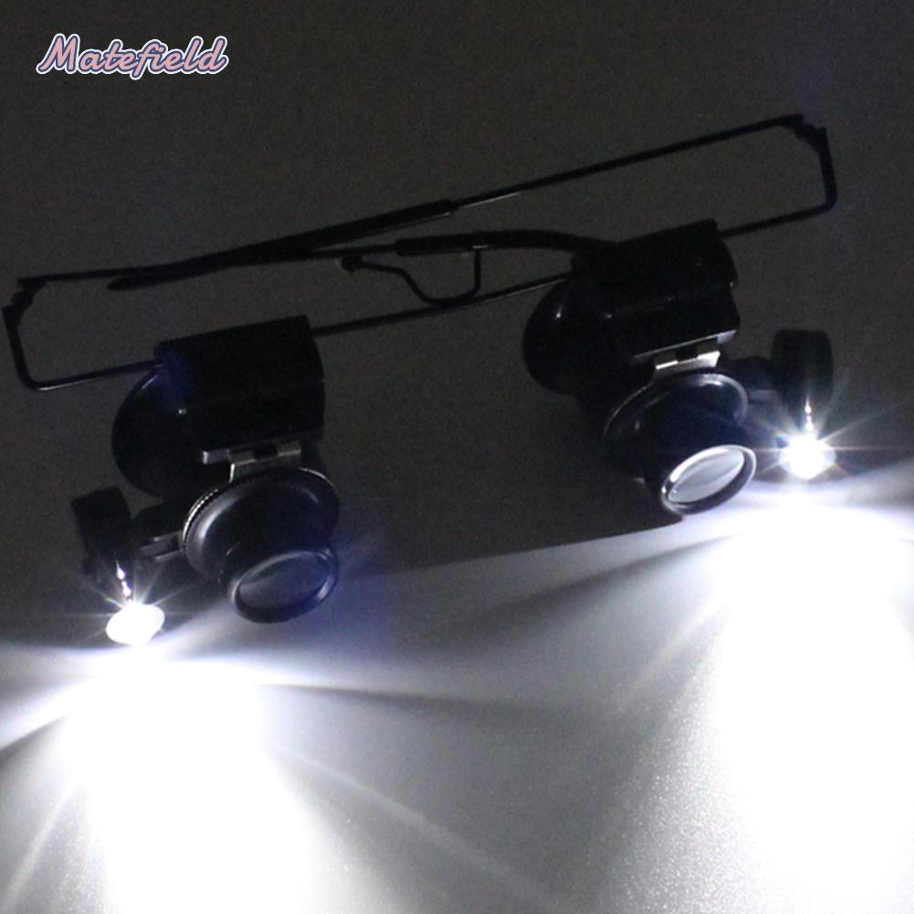 Kính Lúp Đeo Mắt Phóng Đại 20 Lần Có Đèn Led