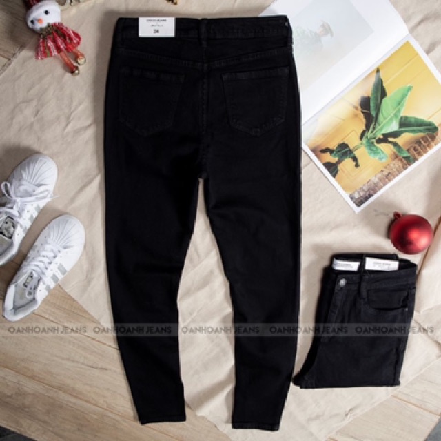 Quần jeans đen dáng skinny (rách gối + trơn) | BigBuy360 - bigbuy360.vn