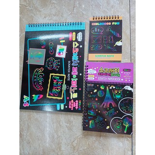 Sổ Vẽ Ma Thuật Kèm Bút Tre - SCRATCH NOTE- Sổ Cạo, Tranh Cạo nhiều cỡ