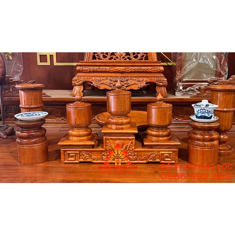 Bộ đồ thờ, đài nước gỗ hương