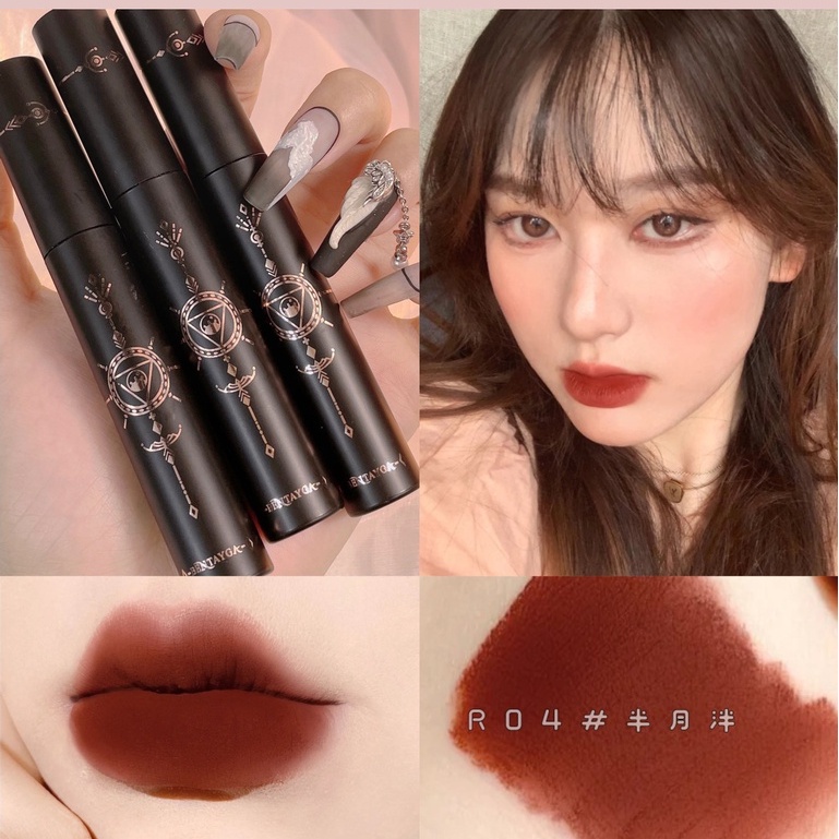 BENTAYGA lipmatte long-wear velvet giá rẻ 6 màu nude đất nhẹ Naked màu hồng đất mờ nhạt môi trang điểm son môi lỏng