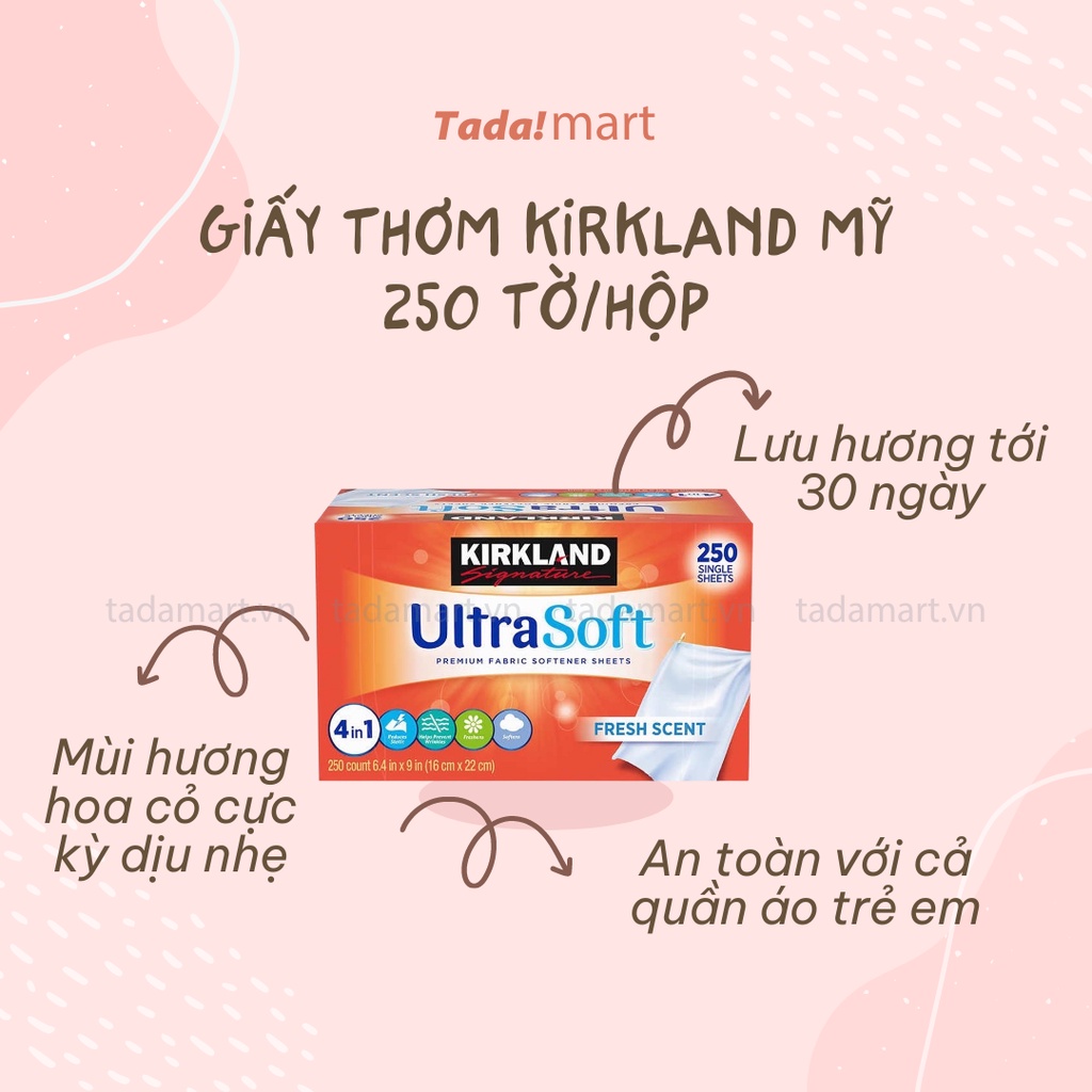 [Tách lẻ] Giấy Thơm Quần Áo Kirkland 250 tờ Hàng Mỹ