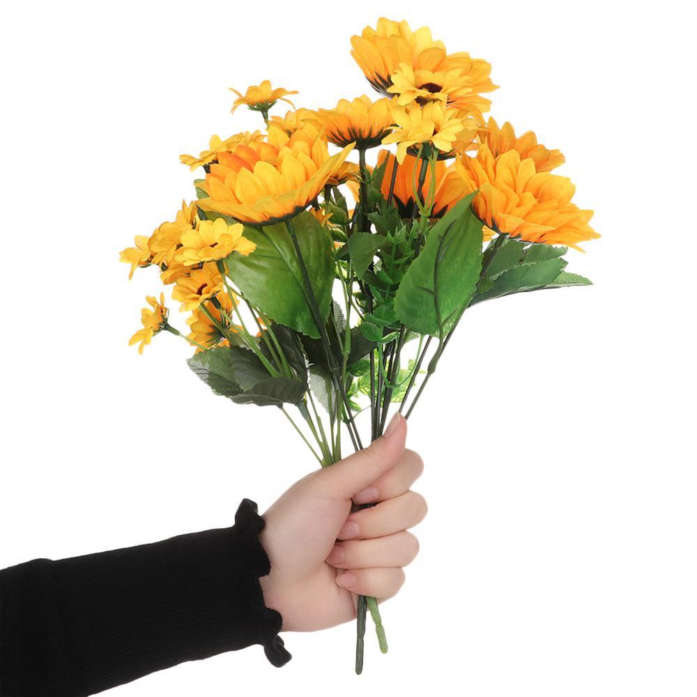 KUNHEV Bó Hoa Hướng Dương Vàng Dùng Trang Trí Vườn / Tiệc Cưới / Văn Phòng