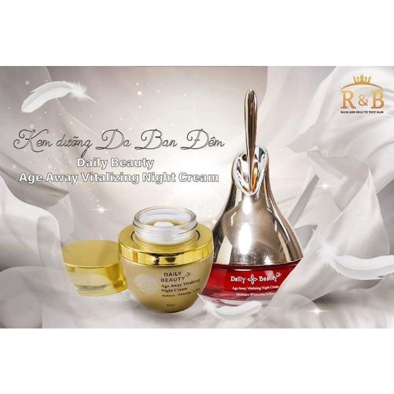 Kem dưỡng ban đêm Daily Beauty Age Away Vitalizing Night Cream dưỡng ẩm, ngăn ngừa lão hóa,  giảm nám tàn nhang. | BigBuy360 - bigbuy360.vn
