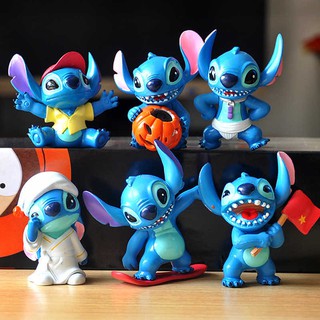Sét 6 Mô Hình Nhân Vật Hoạt Hình Lilo & Stitch Xinh Xắn - Cao 7cm