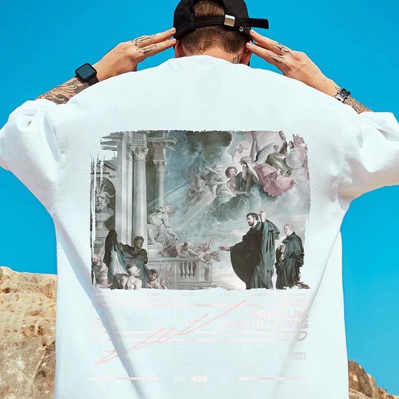 Áo Thun Tay Ngắn Cổ Tròn Dáng Rộng In Chữ Thời Trang Mùa Hè Cho Nam Size M-8XL