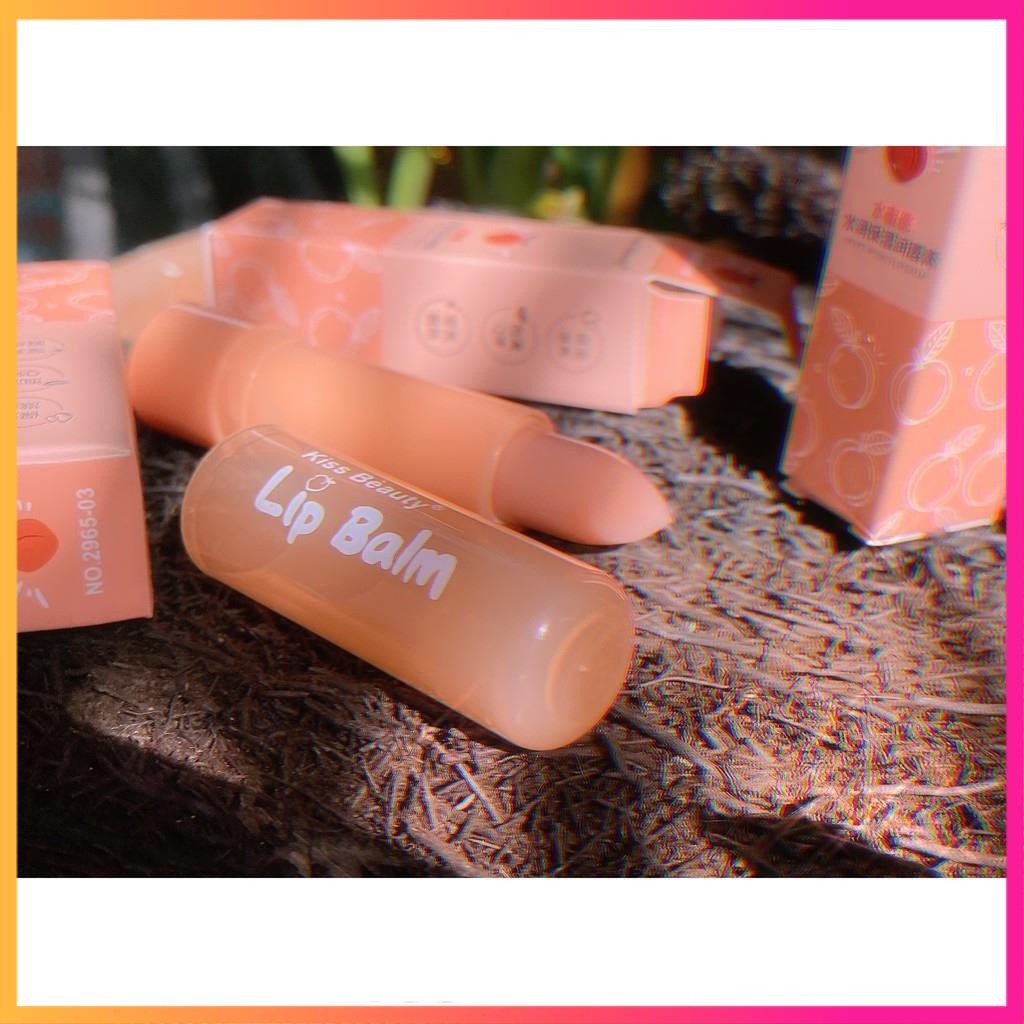 Son dưỡng môi Kiss Beauty Peach Lip Balm chiết xuất đào dưỡng ẩm chống khô Ht6 | WebRaoVat - webraovat.net.vn