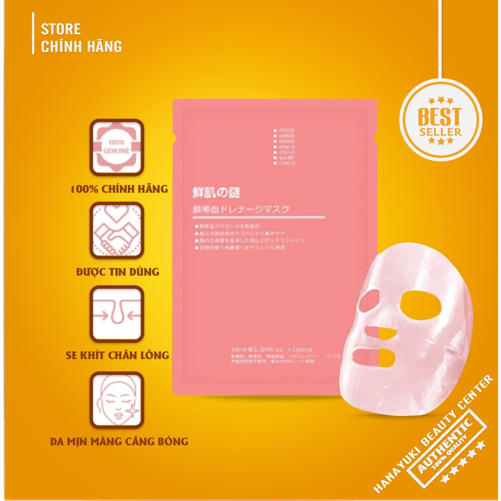 Mua 3 tặng 1- Mặt nạ tế bào gốc nhau thai Nhật Bản ( Hàng Chuẩn) Rwine Beauty Steam Cell Placenta Mask - HANAYUKI CLINIC