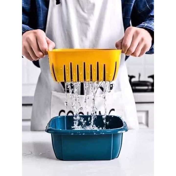 Rổ Nhựa Kèm Chậu 2 in 1