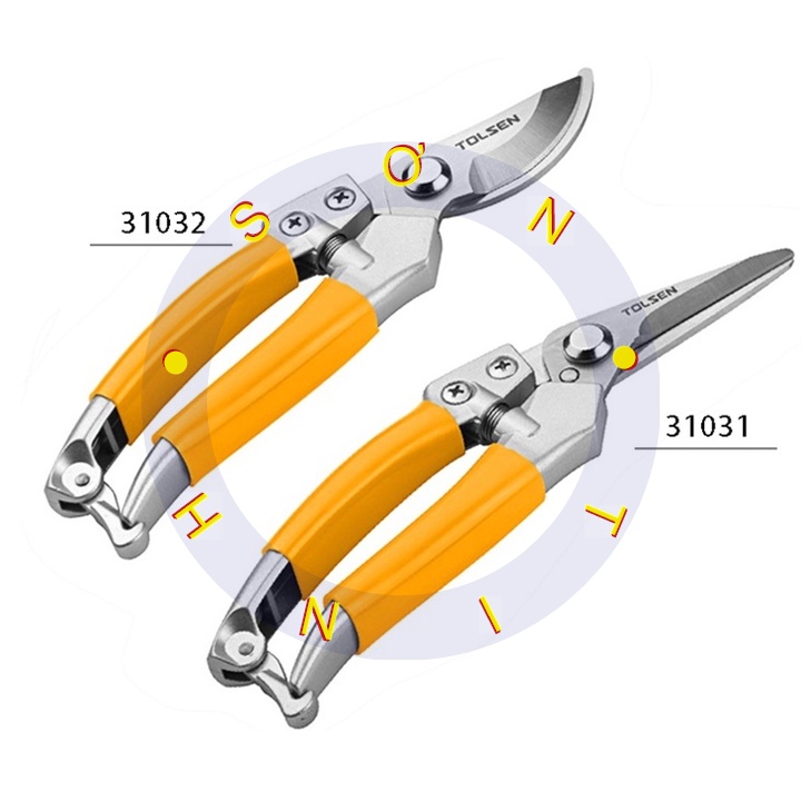 Kéo Cắt Cành Lưỡi Cong Thẳng 8&quot; / 200mm Tolsen 31031 31032