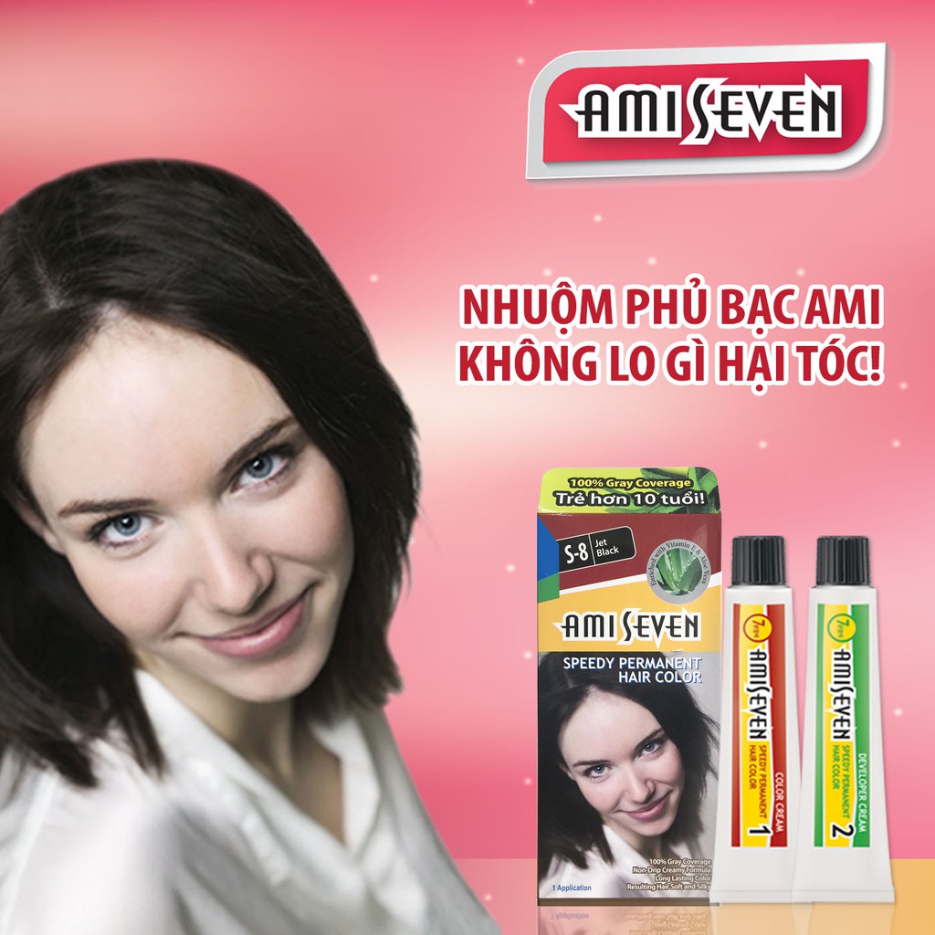 Nhuộm phủ bạc dược thảo số S8 Đen huyền - Nhanh 7 phút (60g + 60g)