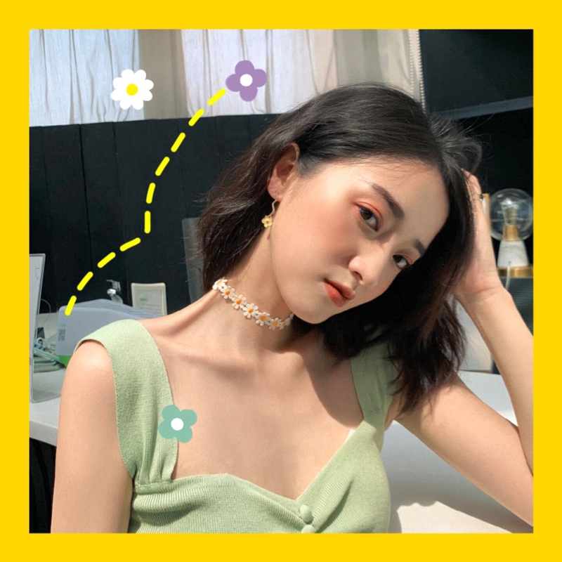 Dây chuyền phối ren hoa hướng dương