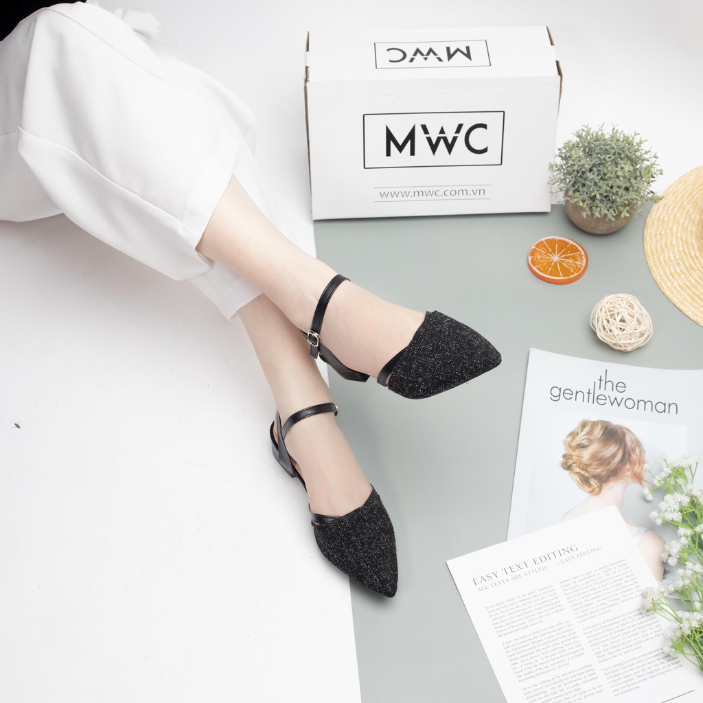 Giày Sandal Cao Gót MWC Đế Vuông 3CM Bít Mũi NUCG – 3916