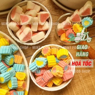 Kẹo Bông Marshmallow (Dưa Hấu, Bông Hoa, Xoắn, Trái Tim) - Lon 200gr