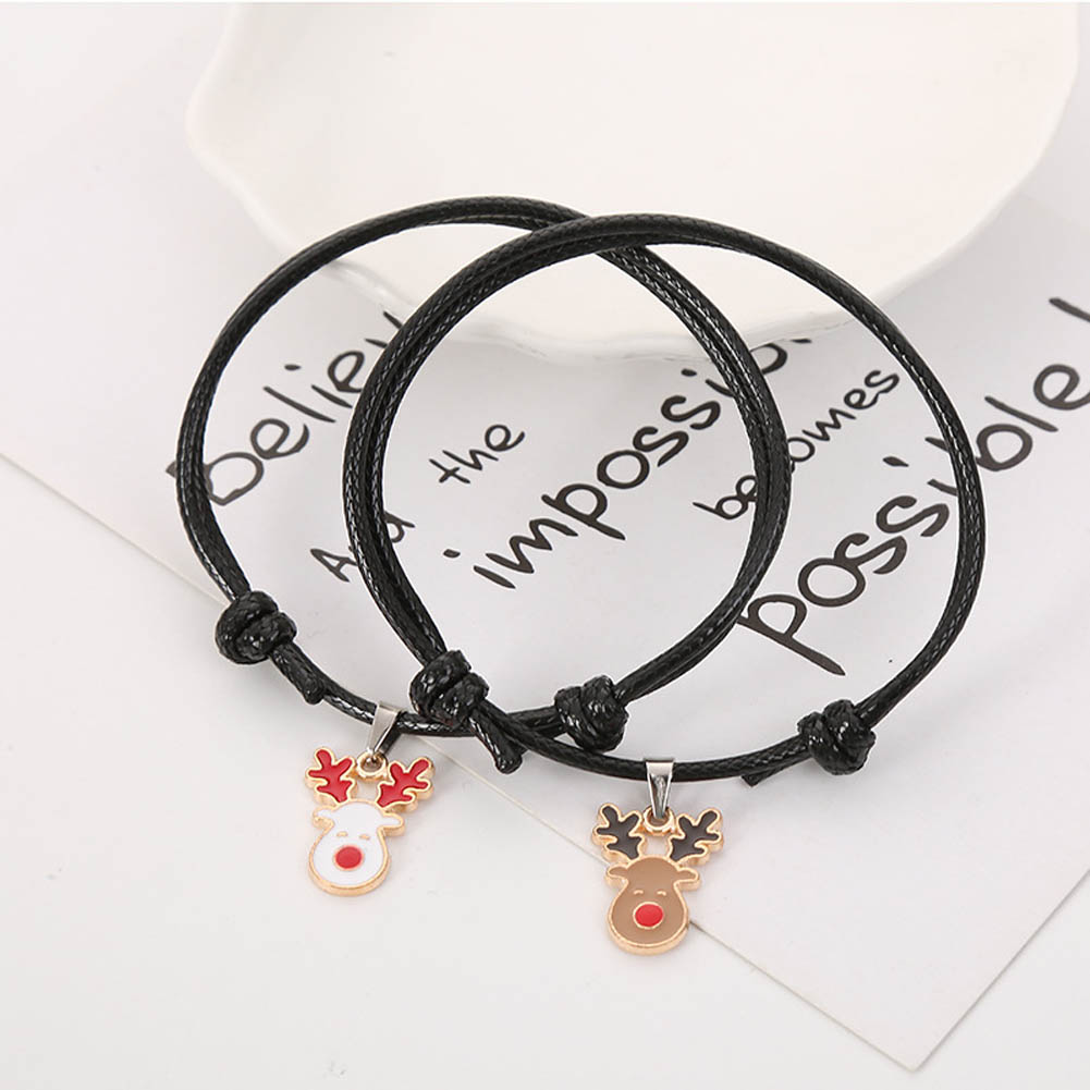 Vòng đeo tay màu đen chủ đề Giáng Sinh xinh xắn