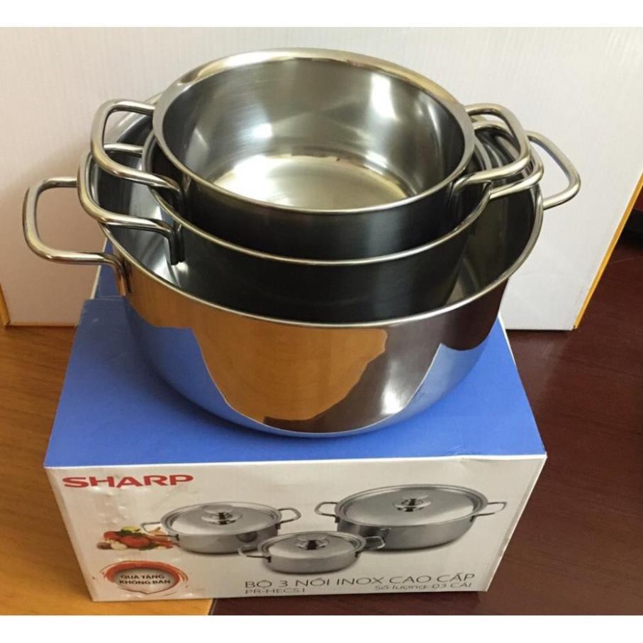 Bộ 3 Nồi inox Sharp