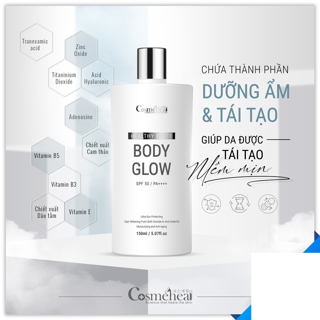 HÀNG NHẬP KHẨU - Serum Dưỡng Trắng Sáng Da Toàn Thân COSMEHEAL Healthy White BodyGlow (150ml)