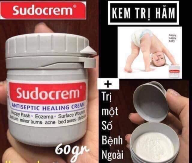 Kem hăm sudo cream hũ 60gram cho bé từ sơ sinh, hàng UK date xa. Sudocream giúp ngừa hăm, mẩn đỏ cho da bé