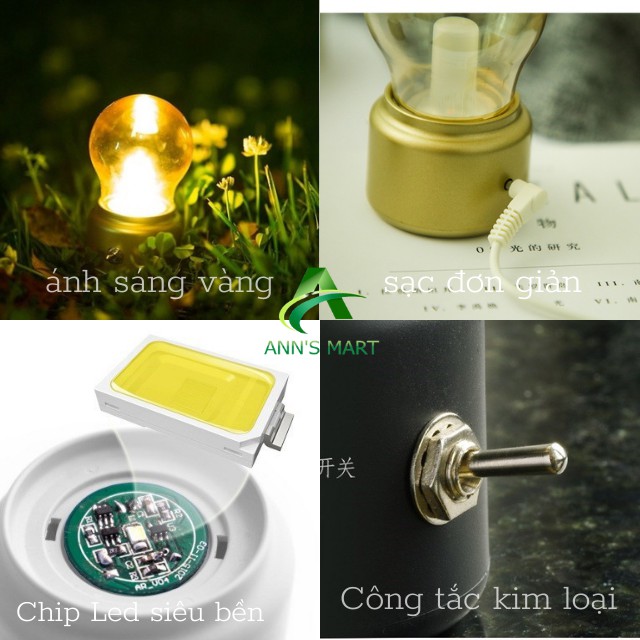 [Ảnh Thật] Đèn Ngủ Led Cho Bé Sạc Điện, Sạc Pin Mini Thông Minh, Không Dây sáng 25h, Đọc Sách, Decor Trang Trí.