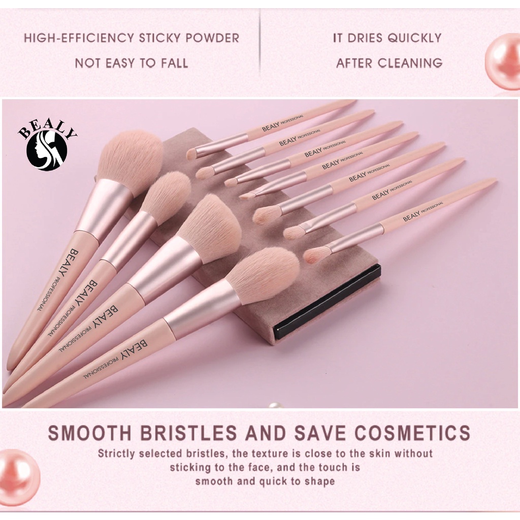 Bộ Cọ Trang Điểm Cá Nhân Bealy 11C Hồng Phấn